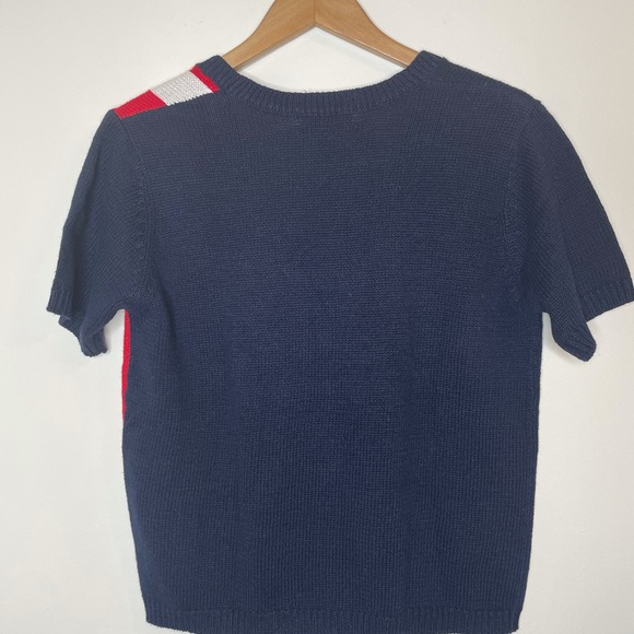 Patriotic USA Women's American Flag Knit Cardigan Sweater Red White Blue Small - Picture 9 of 10